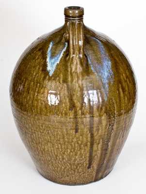 Very Rare and Important Ten-Gallon Daniel Seagle, Vale, Lincoln County, NC Stoneware Jug