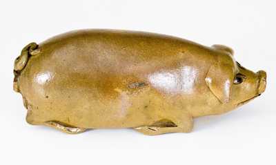 Unusual Anna Pottery Stoneware Pig Flask, 