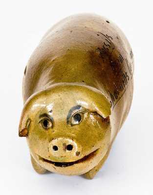 Unusual Anna Pottery Stoneware Pig Flask, 