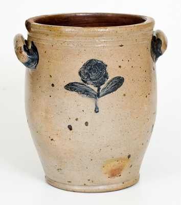 Fine Stoneware Jar w/ Impressed Floral Decoration att. Jonathan Fenton, Boston, MA, c1800