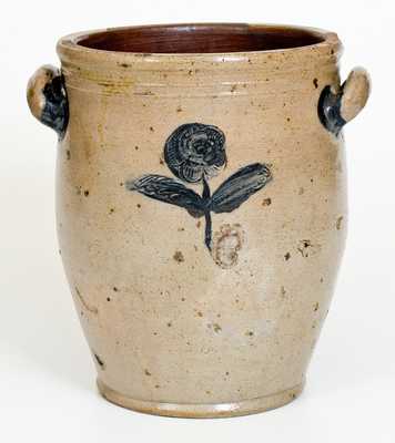 Fine Stoneware Jar w/ Impressed Floral Decoration att. Jonathan Fenton, Boston, MA, c1800