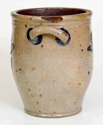 Fine Stoneware Jar w/ Impressed Floral Decoration att. Jonathan Fenton, Boston, MA, c1800