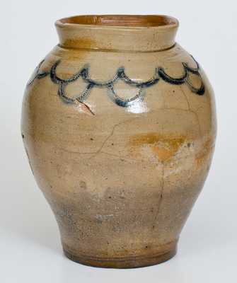 Fine 1/2 Gal. Stoneware Jar with Impressed Design att. Crolius, Manhattan, circa 1800