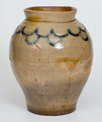 Fine 1/2 Gal. Stoneware Jar with Impressed Design att. Crolius, Manhattan, circa 1800