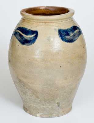 Very Fine Crolius Family Stoneware Jar w/ Incised Decoration, Manhattan, circa 1790