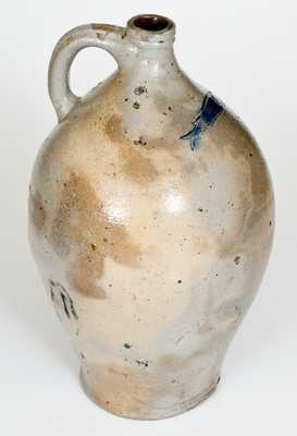 Fine New England Stoneware Jug w/ Impressed Fish Decoration