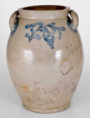 4 Gal. Stoneware Jar with Incised Floral Decoration, Manhattan, early 19th century