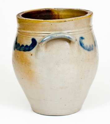 1/2 Gal. C. CROLIUS / MANUFACTUER / NEW-YORK Stoneware Jar w/ Brushed Decoration