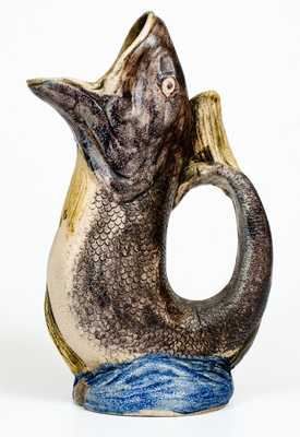 Rare Stoneware Spouting Fish Pitcher att. Anna Pottery or Texarkana Pottery