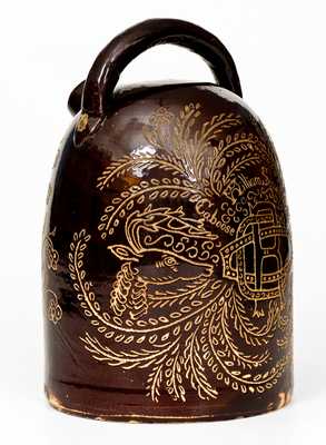 Exceptional Albany-Glazed Ohio Stoneware Harvest Jug, w/ Railroad Worker Inscription
