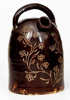 Exceptional Albany-Glazed Ohio Stoneware Harvest Jug, w/ Railroad Worker Inscription