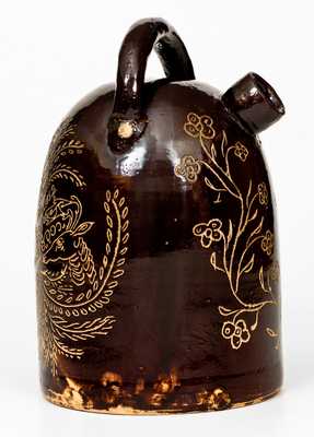 Exceptional Albany-Glazed Ohio Stoneware Harvest Jug, w/ Railroad Worker Inscription