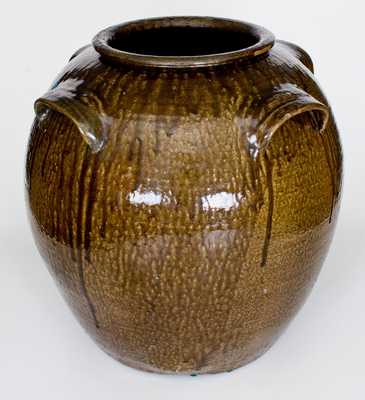 Monumental Four-Handled Daniel Seagle, Vale, NC Stoneware Jar