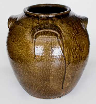 Monumental Four-Handled Daniel Seagle, Vale, NC Stoneware Jar