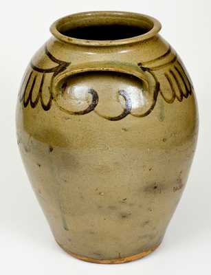 Fine 4 Gal. CHANDLER MAKer, Edgefield District, SC Stoneware Jar w/ Iron-Slip Decoration