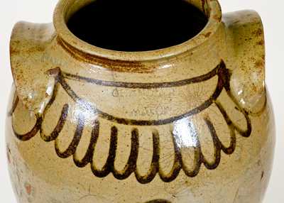 Fine 4 Gal. CHANDLER MAKer, Edgefield District, SC Stoneware Jar w/ Iron-Slip Decoration