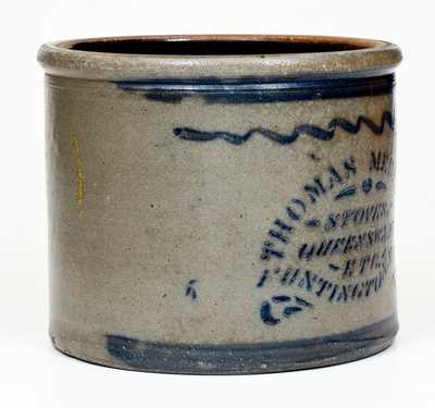 Western PA Stoneware Butter Crock with HUNTINGTON, W. VA Stenciled Advertising