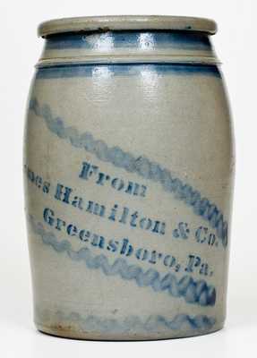 1 Gal. "From James Hamilton & Co. / Greensboro, Pa." Stenciled Stoneware Jar