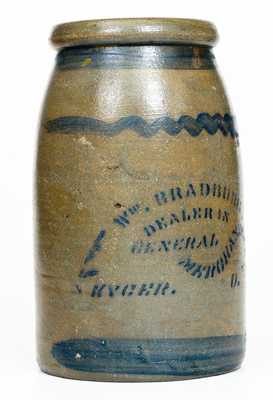 Rare KYGER, OH Western PA Stoneware Stenciled Canning Jar