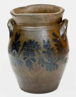 Unusual Upper Shenandoah Valley, Virginia Stoneware Jar with Profuse Cobalt Decoration