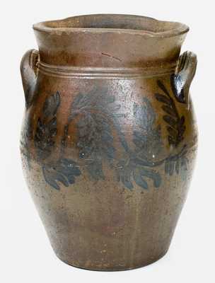 Unusual Upper Shenandoah Valley, Virginia Stoneware Jar with Profuse Cobalt Decoration