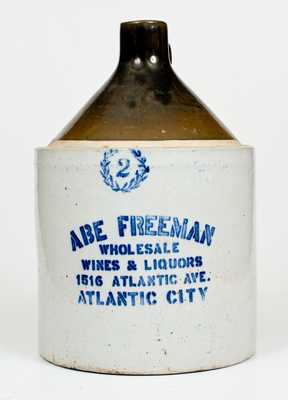 Unusual ATLANTIC CITY, NJ 2 Gal. Stoneware Advertising Jug