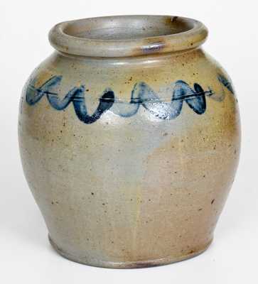 Unusual Squat 1 Gal. Stoneware Jar, Alexandria, VA origin, circa 1840