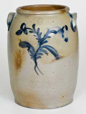 1 1/2 Gal. Stoneware Jar with Floral Decoration, Baltimore, circa 1820