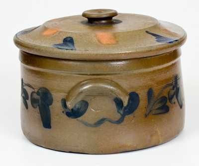 1 Gal.  att. R. J. Grier , Chester County, PA Butter Crock with Lid
