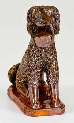 Redware Toy Seated Spaniel Figure