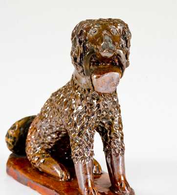 Redware Toy Seated Spaniel Figure