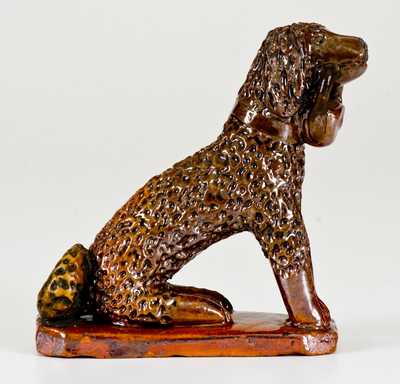 Redware Toy Seated Spaniel Figure