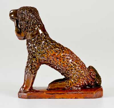 Redware Toy Seated Spaniel Figure