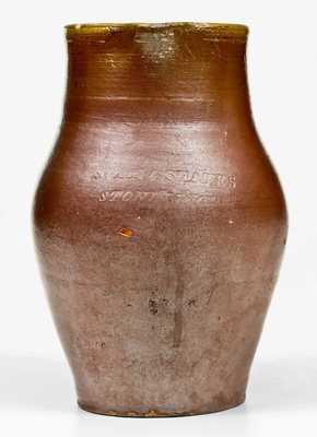Very Rare Quart-Sized SWAN & STATES / STONINGTON, CT Stoneware Pitcher