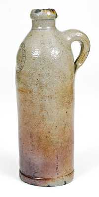 Very Unusual Lawrence Krumeich, Newark, NJ Stoneware Bottle circa 1840