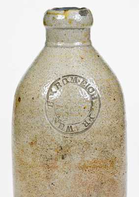 Very Unusual Lawrence Krumeich, Newark, NJ Stoneware Bottle circa 1840