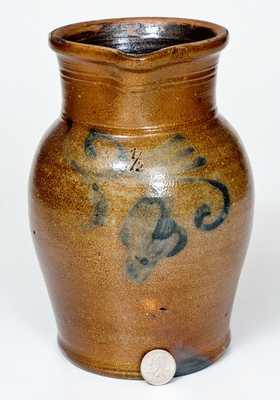 1/2 Gal. Stoneware Pitcher with Floral Decoration att. Wingender Pottery, Haddonfield, NJ