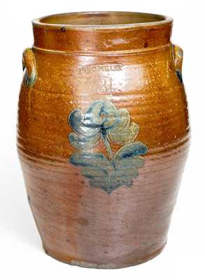 Very Rare R. & B. C. MILLER Ohio Stoneware Jar with Floral Decoration