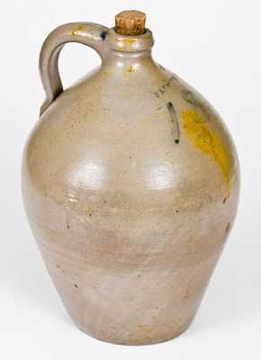 Rare SAMUEL STOUT, South River, NJ Stoneware Jug Inscribed 1836