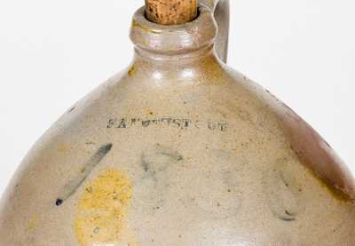 Rare SAMUEL STOUT, South River, NJ Stoneware Jug Inscribed 1836