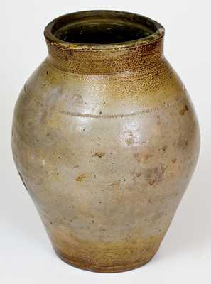 BOSTON Stoneware Jar with Iron-Slip Decoration, attrib. Frederick Carpenter, early 19th century