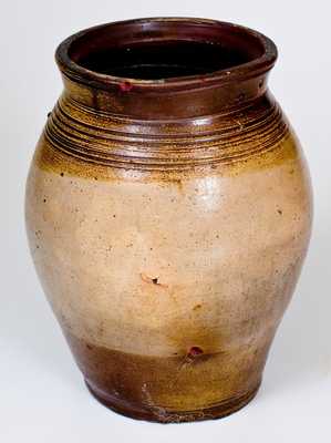 Att. Frederick Carpenter, BOSTON Stoneware Jar w/ Iron-Slip Decoration