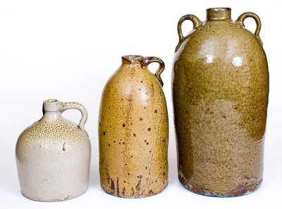 Lot of Three: Alabama Stoneware incl. 5 Gal. Double-Handled Stoneware Jug att. Rock Mills