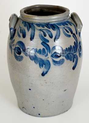 6 Gal. Baltimore Stoneware Jar w/ Elaborate Floral Decoration, c1830