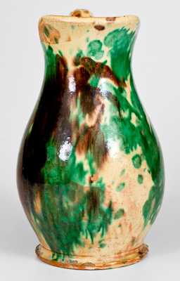 Fine Multi-Glazed Redware Wash Pitcher, Strasburg, VA, circa 1890