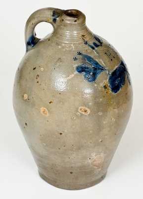 Fine and Unusual 1 Gal. Stoneware Jug Incised "H. F.," Manhattan, circa 1800
