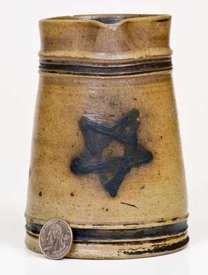 Quart-Sized Stoneware Pitcher w/ Star Decoration, probably Wingender, Haddonfield, NJ