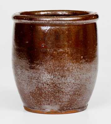 Rare Small-Sized, Glazed Redware Jar, Stamped 