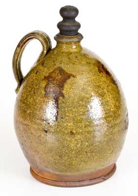 New England Green-Glazed Redware Jug