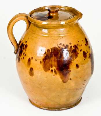 Fine New England Redware Stew Pot with Vibrant Glaze